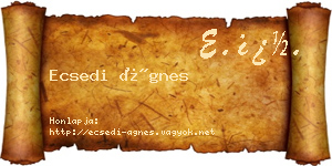 Ecsedi Ágnes névjegykártya